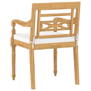 vidaXL Batavia Chairs 4 pcs. with cushions Solid Teak Wood