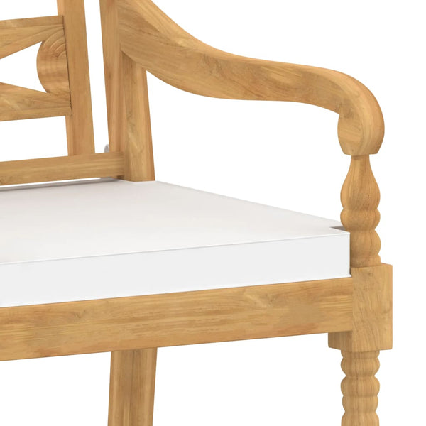 vidaXL Batavia Chairs 4 pcs. with cushions Solid Teak Wood