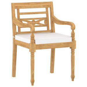 vidaXL Batavia Chairs 6 pcs. with Cushions Solid Teak Wood