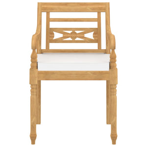 vidaXL Batavia Chairs 6 pcs. with Cushions Solid Teak Wood
