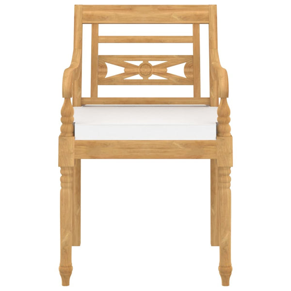 vidaXL Batavia Chairs 8 pcs. with Cushions Solid Teak Wood