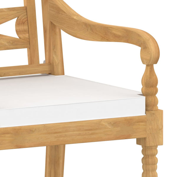 vidaXL Batavia Chairs 8 pcs. with Cushions Solid Teak Wood