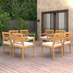 vidaXL Batavia Chairs 8 pcs. with Cushions Solid Teak Wood