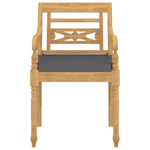 vidaXL Batavia Chairs 4 pcs. with cushions Solid Teak Wood