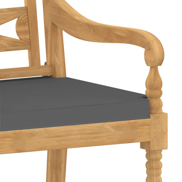 vidaXL Batavia Chairs 4 pcs. with cushions Solid Teak Wood