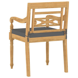 vidaXL Batavia Chairs 6 pcs. with Cushions Solid Teak Wood