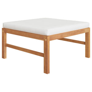 vidaXL 4-piece Garden Lounge Set with Cream Cushions Solid Teak Wood