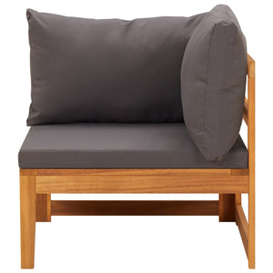 vidaXL 4-Piece Garden Lounge Set with Dark Grey Cushions Acacia Wood