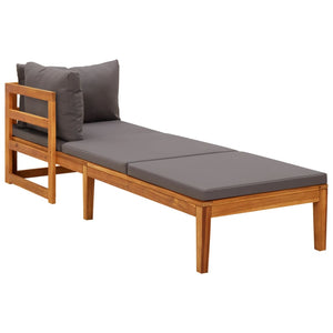 vidaXL 3-Piece Garden Lounge Set with Dark Grey Cushions Solid Acacia Wood