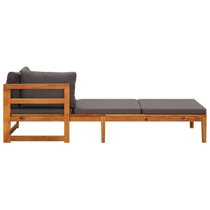 vidaXL 3-Piece Garden Lounge Set with Dark Grey Cushions Solid Acacia Wood
