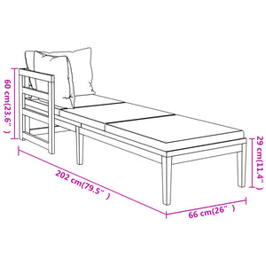 vidaXL 3-Piece Garden Lounge Set with Dark Grey Cushions Solid Acacia Wood