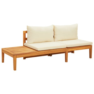 vidaXL 4-piece Garden Lounge Set with Cream White Cushions Acacia Wood