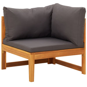 vidaXL 4-Piece Garden Lounge Set with Dark Grey Cushions Acacia Wood