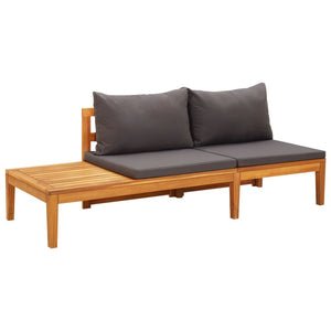 vidaXL 4-Piece Garden Lounge Set with Dark Grey Cushions Acacia Wood