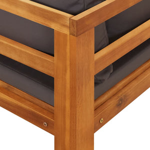 vidaXL 4-Piece Garden Lounge Set with Dark Grey Cushions Acacia Wood