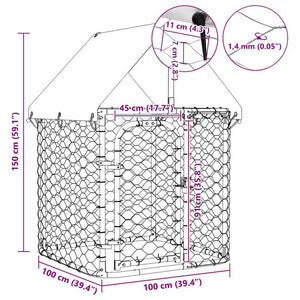 vidaXL Outdoor Dog Kennel with Roof 100x100x150 cm
