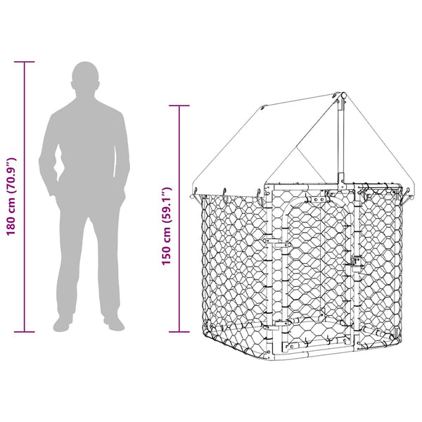 vidaXL Outdoor Dog Kennel with Roof 100x100x150 cm