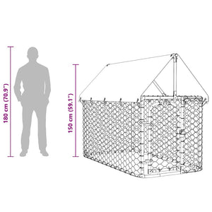 vidaXL Outdoor Dog Kennel with Roof 200x100x150 cm