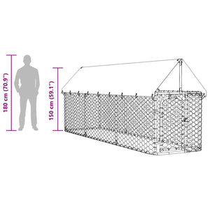 vidaXL Outdoor Dog Kennel with Roof 400x100x150 cm