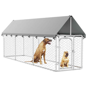vidaXL Outdoor Dog Kennel with Roof 400x100x150 cm