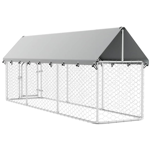 vidaXL Outdoor Dog Kennel with Roof 400x100x150 cm
