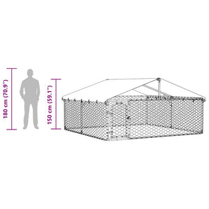 vidaXL Outdoor Dog Kennel with Roof 300x300x150 cm