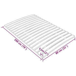 vidaXL Bed Slat Base Replacement with 17 Slats 80x200 cm