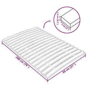 vidaXL Bed Slat Base Replacement with 17 Slats 80x200 cm
