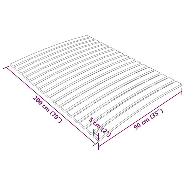 vidaXL Bed Slat Base Replacement with 17 Slats 90x200 cm