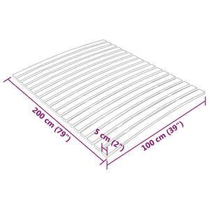 vidaXL Replacement Bed Slat Base with 17 Slats 100x200 cm