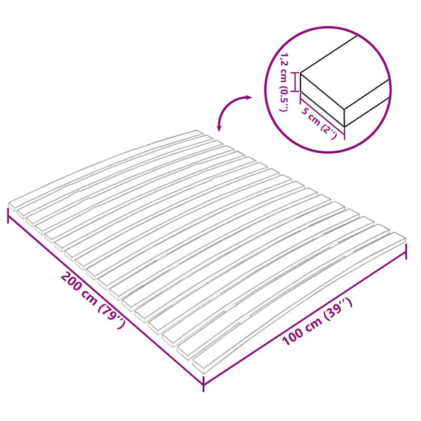 vidaXL Replacement Bed Slat Base with 17 Slats 100x200 cm
