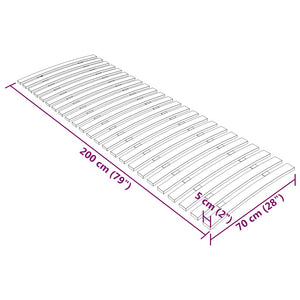 vidaXL Replacement Bed Slat Base with 24 Slats 70x200 cm