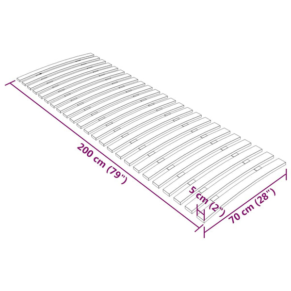 vidaXL Replacement Bed Slat Base with 24 Slats 70x200 cm