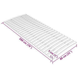 vidaXL Bed Slat Base Replacement with 24 Slats 80x200 cm