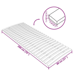 vidaXL Bed Slat Base Replacement with 24 Slats 80x200 cm
