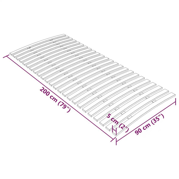 vidaXL Bed Slat Base Replacement with 24 Slats 90x200 cm