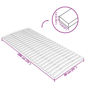 vidaXL Bed Slat Base Replacement with 24 Slats 90x200 cm