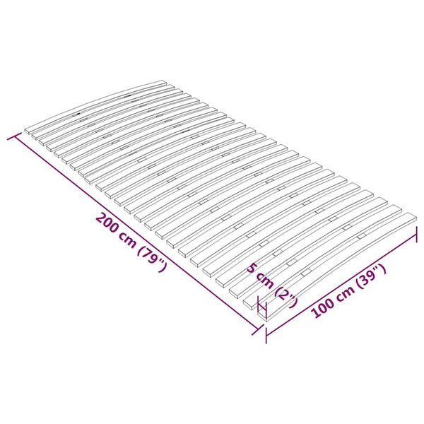 vidaXL Replacement Bed Slats with 24 Slats 100x200 cm