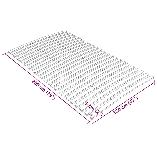 vidaXL Bed Slat Base Replacement with 24 Slats 120x200 cm