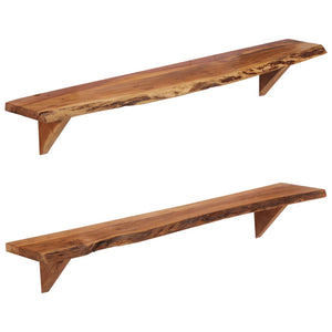 vidaXL Wall Shelves 2 pcs. 110x20x18 cm Solid Acacia Wood