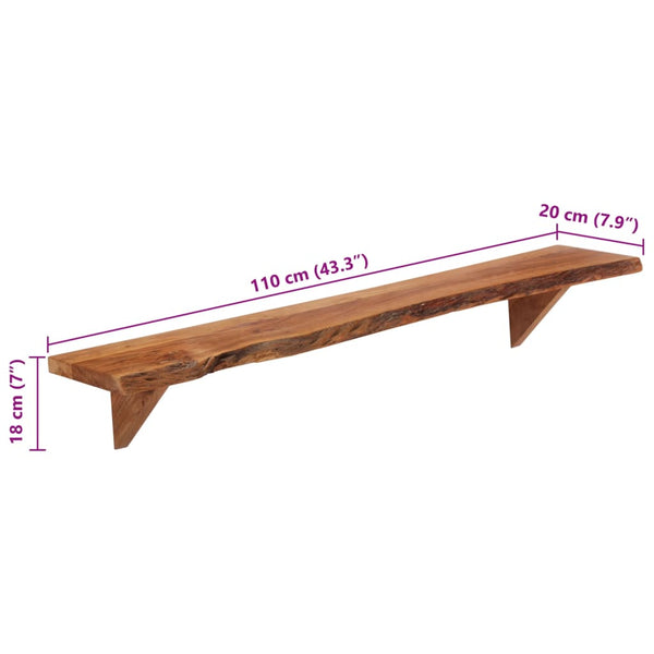 vidaXL Wall Shelves 2 pcs. 110x20x18 cm Solid Acacia Wood