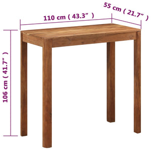 vidaXL Bar Table Solid Acacia Wood Honey Finish 110x55x106 cm