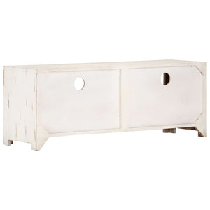 vidaXL TV Cabinet Solid Acacia Wood 110x30x40 cm White