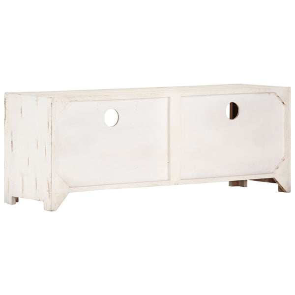 vidaXL TV Cabinet Solid Acacia Wood 110x30x40 cm White