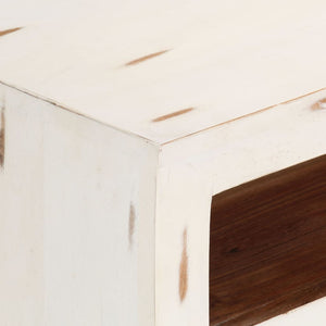 vidaXL TV Cabinet Solid Acacia Wood 110x30x40 cm White