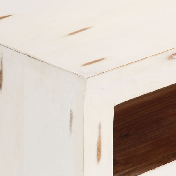 vidaXL TV Cabinet Solid Acacia Wood 110x30x40 cm White