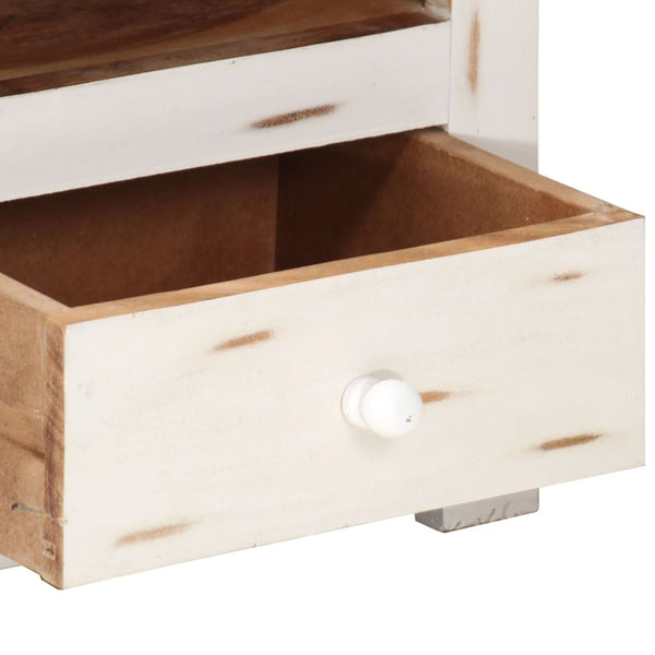 vidaXL TV Cabinet Solid Acacia Wood 110x30x40 cm White