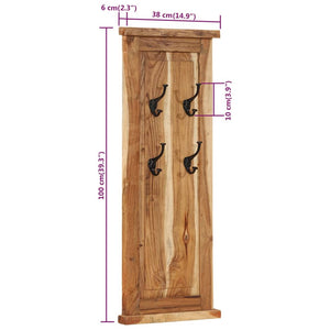 vidaXL Coat Racks 2 pcs. Solid Acacia Wood 38x100 cm