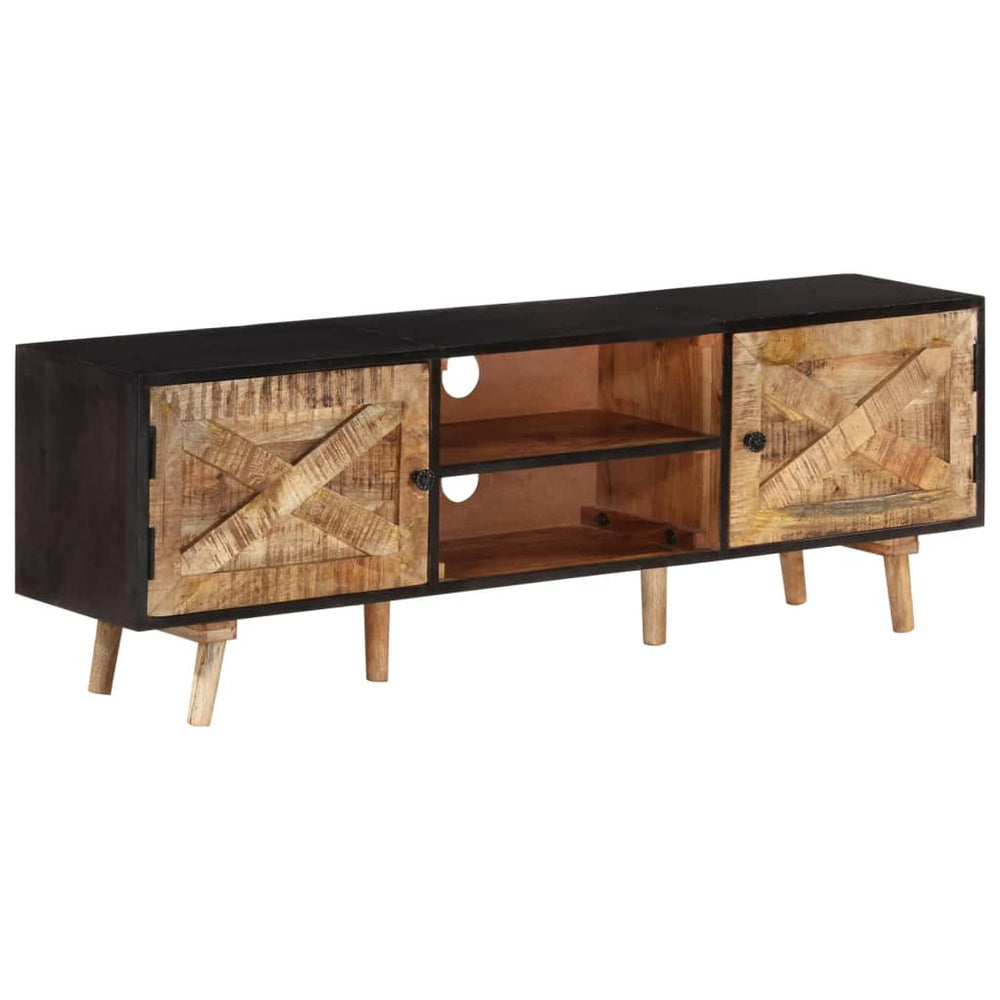 vidaXL TV Cabinet 140x30x46 cm Raw Mango Wood and Solid Acacia Wood
