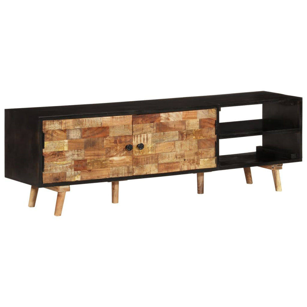 vidaXL TV Cabinet 140x30x45 cm Raw Mango Wood and Solid Acacia Wood